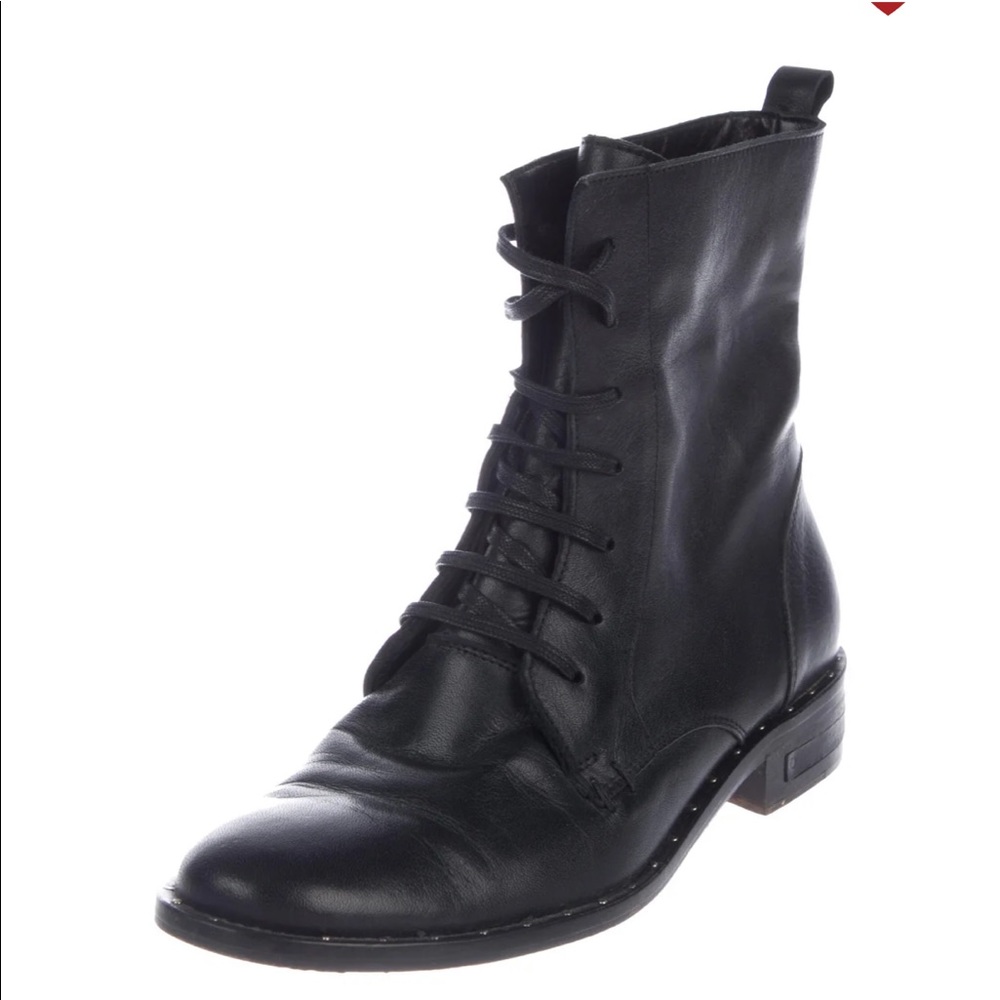 Freda Salvador Black Leather Lace Up Boots